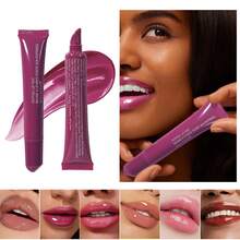 4 Pcs Peptide Lip Tint, Sheer Color And Hydrating Finish Clear Lip Oil, Long Lasting Hydrating Lip Gloss Tinted Lip Balm Non-Sticky Revitalizing, Transparent Lip Care Oil For Dry Lip, 3 Fl Oz,10ml - 香草豆 - 查看 5