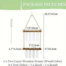 1 Stück wandmontierter Pflanzenbehälter mit Haustier-Material-Reagenzglas, 1/2-stufiger Pflanzer, Wand-Container für Zuhause/Büro, Pflanzenhänger, Vase, Wanddekoration, Hydroponik, Wandhängender Pflanzer, minimalistischer Pflanzenhalter, stilvoller Pflanzer, stabile Wandmontage, Vermehrungsset, wandhängender Behälter, Stadtgärtner, Heimgärtner - Verschiedenfarbig - Übersicht 6