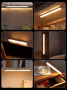 1PC LED Light Strip With Motion Sensor, USB Rechargeable, Adjustable Brightness, Portable And Easy To Install Magnetic Cabinet Light, Multiple Modes, Suitable For Hallway, Cabinet, Wardrobe And Home Decor - Cabinet Lights - View 8