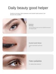 Makeup Artist Recommended Precision Eyebrow Tweezers Set, Stainless Steel Eyebrow Hair Removal Clip Plier Tool Kit - Multicolor - View 2