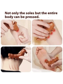 1pc Sandalwood Foot Massager Acupoint Massage Stick Point Meridian Acupoint Press Foot Tool To Smooth The Ground Muscle Shoulder Neck Fingers,School,Back To School,Travel,Travel Essentials,Home Essentials,Spa,Massage Tool,Massage,Massager,Spa