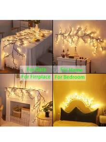 1 cuộn dây đèn giả dài 2,3m (7,55ft), mềm mại và dễ uốn cong, dùng nguồn USB, 8 chế độ chiếu sáng, thích hợp trang trí tường trong nhà, phòng ngủ hoặc phòng khách, tuyệt vời cho trang trí mùa đông/mùa xuân, đám cưới, tiệc tùng, ngày Valentine và làm quà tặng. - màu nâu - Xem 10