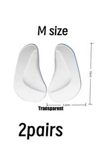 QKC 1 Pair Forefoot Cushion Pads, Soft Insoles, Shock Absorbing, Pressure Relief, Unisex Shoe Inserts - Transparent - View 7