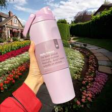 30oz Stainless Steel Insulated Mug/Coffee Mug/Car Mug - Convenient And Portable Multi-Functional Water Bottle - Perfect For Cars, Homes, Work And Travel, Suitable For Drinking Hot And Cold Beverages, Easy To Clean, Double-Necked Bottle, Suitable For Home/Office/Gym. - 灰色 - 查看 4