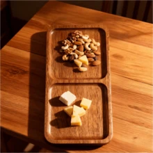 1 pieza Tabla de queso/bandeja de servir de madera de alta calidad, plato multiusos para sushi, postres, aperitivos, pan, pasteles, bebidas, velas, decoración del hogar, utensilios de cocina, adecuado para todas las estaciones, picnics - Marrón - Ver 11