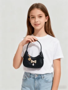 Bolsa infantil com laço, nova bolsa para outono/inverno, bolsa pequena e moderna para meninas, bolsa de princesa, porta-moedas infantil, mini bolsa, bolsa super fofa, presente de Natal, presente de aniversário, bolsa para doces, bolsa para batom, bolsa pequena personalizada, bolsa para lanches e compras, bolsa para acessórios, bolsa, bolsa de passarela - Tamanho Único - Ver 5