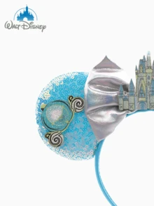 1件公主马车发箍，可爱卡通米妮老鼠耳朵，闪亮耳朵装饰蝴蝶结头饰，城堡时钟发箍，游乐园装饰发箍，带城堡发饰的装饰发带 - 款式隨機 - 查看 3