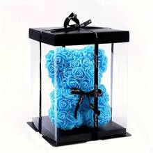 1pc 7.87 Inch Artificial Rose Bear, Romantic Creative Gift Suitable For Valentine's Day, Mother's Day, Anniversary, Wedding, Birthday, Christmas, Packaged In A Box - Multicolor - View 11