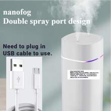 1个可爱杯形USB迷你加湿器，静音设计，适用于家庭、卧室、办公室、桌面、汽车、宿舍等场所，空气加湿，非常适合生日、旅行、露营、圣诞节装饰（不含电池，需要插电使用） - 彩色 - 查看 10