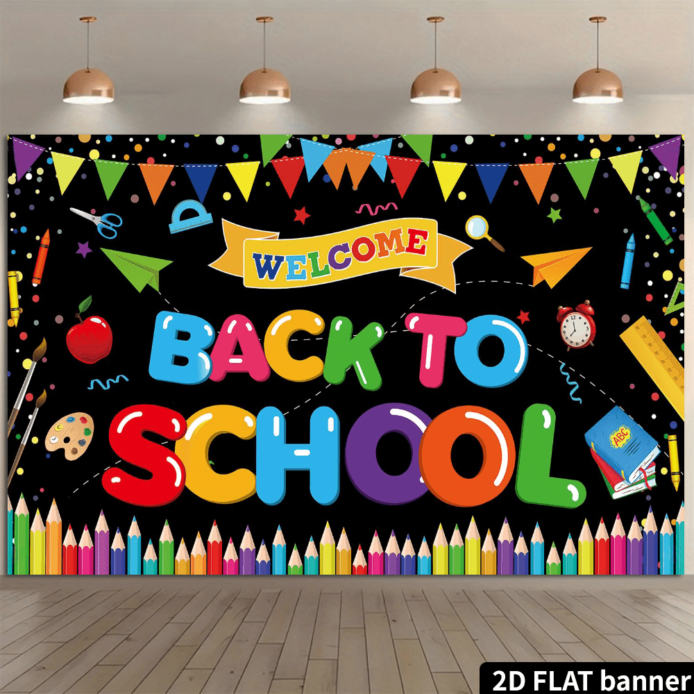 2dBack To School Decorations, Large Size Welcome Back To School Backdrop Welcome To Kindergarten Banner Decor School Classroom Decorations Supplies