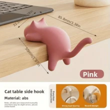 1 Piece Of Cute Cat Desktop Hook - Desktop Organizer Without Drilling, Strong Adhesive Animal Hanging, Home Side Small Item Storage Cute And Cute Dormitory Office Hook, Heavy Duty Plastic Bag Hook, Suitable For School, Office, Home - Space Saving Decoration, Keys, Towels, Bags - Perfect Home Decoration For Students And Cat Lovers, Student Must-Have, Fun Accessory, Sturdy Construction, Functional Decoration, Office Staff