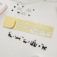 1/2/3pcs 3-In-1 Cute Cat Lover Template Ruler - Adorable Cat Pattern Double-Sided Bookmark And Ruler, Precise Stationery, Suitable For Diary, Planner, Notes - Creative Stationery Tool, Notebook Accessories | Interesting Design | Durable Plastic, Template, Wall Decor Template.,Rulers - Multicolor - View 6