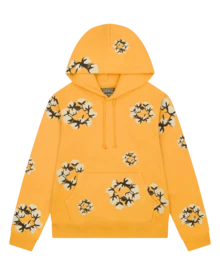 Denim Tears 'the Cotton Wreath' Style Print Hoodie, Long Sleeve Fashion Sweatshirt, Couple Matching Design, Designed For Both Men And Women.Yellow - 黃色 - 查看 4