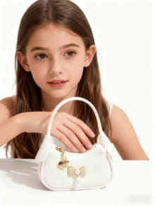 Bolsa infantil com laço, nova bolsa para outono/inverno, bolsa pequena e moderna para meninas, bolsa de princesa, porta-moedas infantil, mini bolsa, bolsa super fofa, presente de Natal, presente de aniversário, bolsa para doces, bolsa para batom, bolsa pequena personalizada, bolsa para lanches e compras, bolsa para acessórios, bolsa, bolsa de passarela - Tamanho Único - Ver 4