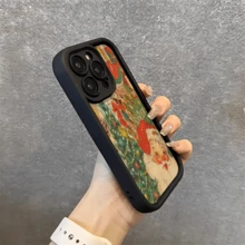 Watercolor Christmas Decorations Patterned Soft Silicone Phone Case For IPhone 17 16 15 14 13 12 11 Pro Max Plus Air X XS, For Samsung S21S22/23/24/25/A13/14/15/17/33/35/54/NOTE20 Christmas And Valentine's Day Gifts, Gifts For Boyfriends And Girlfriends, Family Members - 酒紅色 - 查看 7