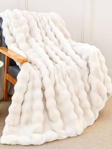 1件白色浅蓝色黑色棕色扎染仿兔毛绒毯，柔软保暖，奢华风格，多用途披毯，易于打理，轻便百搭，多种颜色和尺寸可选，奢华蓬松长绒毯，柔软舒适，适用于客厅、卧室和沙发，居家必备，宿舍床上用品，家居必备，可机洗，冬季必备毯子。 - 彩色 - 查看 1