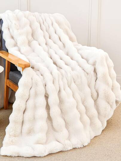 1件白色浅蓝色黑色棕色扎染仿兔毛绒毯，柔软保暖，奢华风格，多用途披毯，易于打理，轻便百搭，多种颜色和尺寸可选，奢华蓬松长绒毯，柔软舒适，适用于客厅、卧室和沙发，居家必备，宿舍床上用品，家居必备，可机洗，冬季必备毯子。