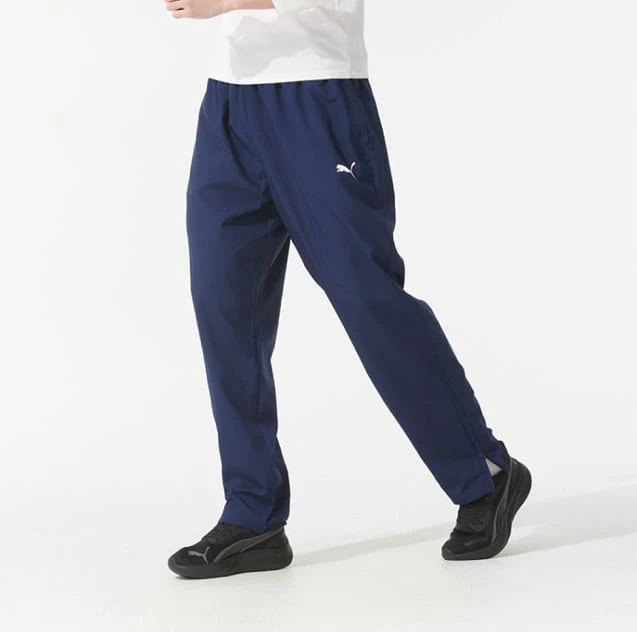 Puma男款薄冰絲直筒收口褲腳拉鍊鬆緊中腰梭織速乾防風休閒運動長褲657327-06 - 藏青 - 查看 1