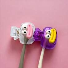 4pcs Sausage Shaped Toothbrush Holder Set, 4-Color Portable Combination, Home & Travel Dual-Use Cute Toothbrush Storage Rack - Multicolor - View 2