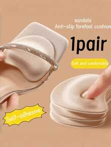QKC 1 Pair Summer High Heel Forefoot Anti-Slip Pads, Made Of Sponge Material For Sweat Absorption And Cushioning Comfort, Suitable For Women With Sweaty Feet, Back To School Supplies, Boots Accessories For Shoes For Women, For Outdoor, Sport, Travel, Household, Office, School - Beige - View 7