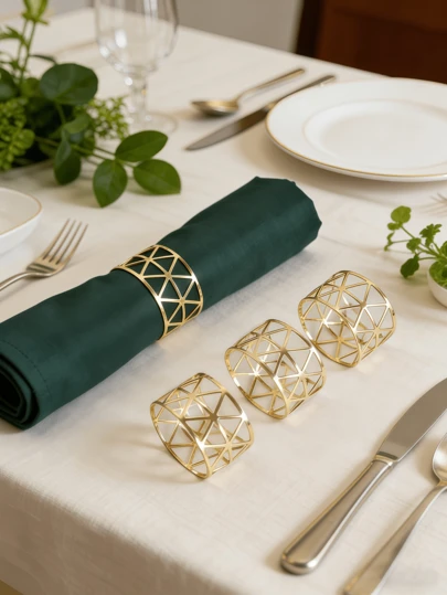 4-12 szt. złotych pierścieni na serwetki, eleganckie uchwyty na serwetki do nakrycia stołu, odpowiednie na wesela, lunche, Boże Narodzenie, Święto Dziękczynienia, kolacje, imprezy, bufety