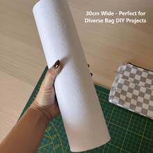 1 Roll Single-Sided Dissolvable Interfacing, Suitable For Sewing, Ironing Fusible Interlining, Single-Sided Adhesive Stabilizer, Polyester Nonwoven Fusible Interfacing Material, Applicable For Fabrics, Bags, Wallets, Pads, Skirts, Handicrafts - White - View 9