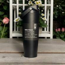 0'wal'aa 30oz Stainless Steel Insulated Mug/Coffee Mug/Car Mug - Convenient And Portable Multi-Functional Water Bottle - Perfect For Cars, Homes, Work And Travel, Suitable For Drinking Hot And Cold Beverages, Easy To Clean, Double-Necked Bottle, Suitable For Home/Office/Gym. - 黑色 - 查看 4
