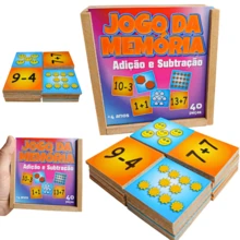 Jogo Da Memória Adição E Subtração Cálculo Divertido - Multicolorido - Visão 8