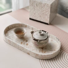 1 chiếc khay hình vỏ sò oval hiện đại, bề mặt được phủ lớp sơn chảy - Thích hợp cho Giáng sinh, Halloween, Lễ Tạ ơn, Ngày lễ tình nhân và các dịp khác. - Nhiều màu - Xem 5