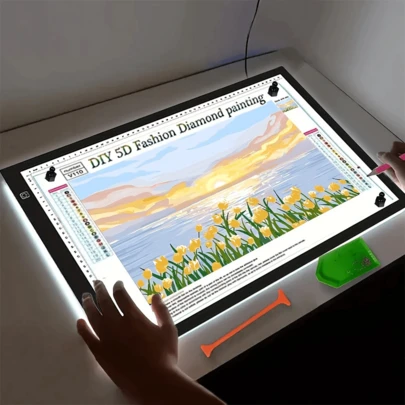 Prancheta de Desenho com LED Branco Desenho Transposição A4 Profissional Brilho Ajustável em 3 Níveis, Tablet de Desenho, Caixa de Luz, Ajuda Educacional de Aprendizagem