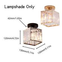 Pantalla de lámpara de cristal (solo pantalla), pantalla de lámpara de repuesto para lámpara de techo/lámpara empotrada, pantalla de linterna de cristal moderna, forma redonda/cilíndrica/cuadrada, opciones de color negro/dorado, pantalla de lámpara para decoración de iluminación interior, adecuada para sala de estar, dormitorio, accesorios de iluminación del pasillo - Multicolor - Ver 10