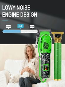 LQT 一体式宠物狗剪毛器套装，宠物身体和面部毛发修剪套装，专业、轻便、高效，狗狗美容配件，狗狗美容工具和用品，圣诞节送给猫狗的完美礼物，绿色宠物电动推剪套装 - 綠色 - 查看 3