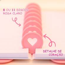 Set Of 2 Smart Notebooks A4 B5 11 And 8 Discs With Handle Creative Design Cute Stationery Organization School Study For Girls Back To School - HOA HỒNG - Xem 4