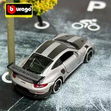 Bburago 1:64 Mini Alloy Toy Car, Suitable For 911 GT2 RS, Children's Car Model Toy, Openable Doors, Silver Colored Diecast Traffic Model Car - Silver - View 4