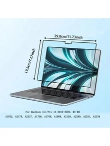 1pc Magnetic Privacy Screen Protector For MacBook - Anti-Peeping, Anti-Glare, Anti-Scratch, Anti-Fingerprint, Matte Surface, Compatible With Apple Laptop Air/13, Pro/13.3 Inch, Easy To Install - 黑色 - 查看 13