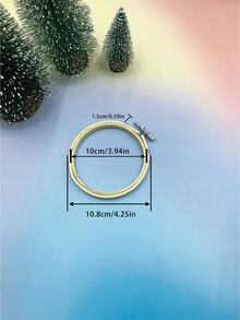 1 pieza Kit de bordado de bambú, hilos de bordar, aro de bordado, accesorios de costura DIY - Albaricoque - Ver 14