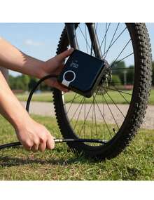 Compresor de aire Portatil Para Coche, Motocicleta, colchon inflable, pelotas, bicicleta - Negro - Ver 2