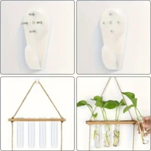 1 Stück wandmontierter Pflanzenbehälter mit Haustier-Material-Reagenzglas, 1/2-stufiger Pflanzer, Wand-Container für Zuhause/Büro, Pflanzenhänger, Vase, Wanddekoration, Hydroponik, Wandhängender Pflanzer, minimalistischer Pflanzenhalter, stilvoller Pflanzer, stabile Wandmontage, Vermehrungsset, wandhängender Behälter, Stadtgärtner, Heimgärtner - Verschiedenfarbig - Übersicht 7