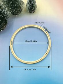 1 pieza Kit de bordado de bambú, hilos de bordar, aro de bordado, accesorios de costura DIY - Albaricoque - Ver 11