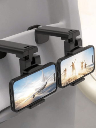 1PC Adjustable Airplane Phone Holder Clip – 360° Rotating Travel Phone Holder, Suitable For Table Trays, Hands-Free Viewing Stand, Suitable For Airplanes, Cars, Offices, And Homes, Compact And Foldable Phone Accessory