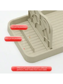 1pc Kitchen Household Pot Lid Shelf Countertop Multifunctional Vertical Foldable Easy Cleaning Spoon Storage Rack Spatula Shelf Kitchen Utensils