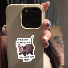 Funny Screaming Raccoon Vinyl Sticker - "Next Time I'll Start Biting" - Self-Adhesive Toilet Lid And Tank Sticker, Suitable For Bathroom Decor - Cute And Quirky Gift Idea, Toilet Lid Sticker | Amusing Graphic Sticker | Decoration, Toilet Sticker - Multicolor - View 4