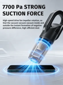 Rechargeable Car Vacuum Cleaner, Powerful Suction, Compact Handheld Design, Suitable For All Vehicle Interior Cleaning, Pet Hair Removal, And Carpet Care - Multicolor - View 5