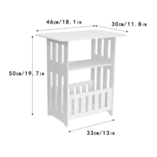1pc Mini Square Table, Suitable For Home Living Room - Creative Minimalist Nordic Square Coffee Table, Bedside Cabinet, Small Storage Table. Furniture Coffee Table, Storage Rack, Bedside Cabinet, Bedroom Storage Box, Living Room Small Table, Bedroom Square Table. - White - View 4