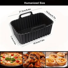1/2/3pcs Reusable Silicone Air Fryer Liners, Rust-Proof Easy To Clean Multi-Functional Kitchen Accessory, Heat-Resistant Silicone Tray, Universal For Air Fryer, Oven, Frying Pan, Suitable For Outdoor Cooking, Baking And Cake Making Kitchen Tool - Multicolor - View 2