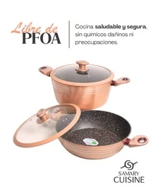 BATERIA DE COCINA ELIZABETH CON RFECUBRIMIRNTO DE CERAMICA PREMIUM Y TAPAS IRROMPIBLES 16 PIEZAS, APTO PARA TODO TIPO DE ESTUFAS GAS, ELECTRICA, INDUCCIÓN Y VITROCERAMICA, OLLA PARA CALDOS, SARTEN PARA HUEVOS, SALETAR VERDURAS, ARROZ Y PERFECTO PARA BISTEC, PESCADO Y MÁS - Marrón Mocha - Ver 3