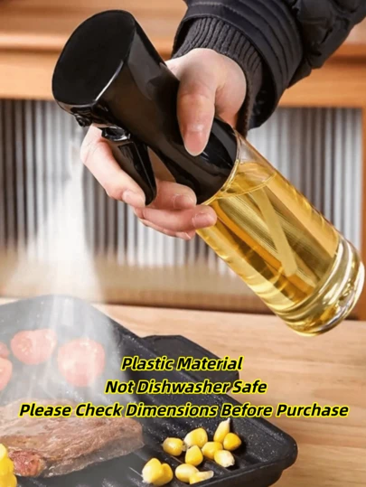 1pc Olive Oil Spray Bottle, Plastic Oil Sprayer Mister, Atomizer Bottle, Refillable And Reusable