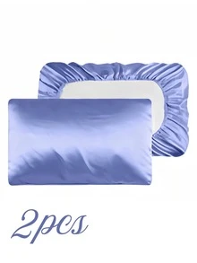 1pc/2pcs Satin Pillow Cases, Silk Pillow Cover Elastic Band Travel Pillowcover Soft Silk Satin Pillowcase For Hair Skin Standard Size/Queen Fit For Various Pillows,Secret Santa Gifts For Women,Valentine's Day Gifts, Stocking Fillers, Personalised Gifts, Christmas Gifts