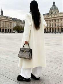 Autumn/Winter New Fashion Women's Loose Fit Elegant Wool-Blend Double-Breasted Windbreaker Coat