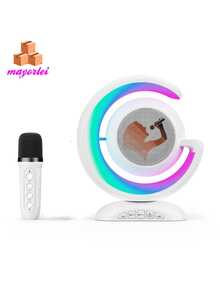 Altavoz inalámbrico con Bluetooth para Karaoke, minicaja con micrófono Dual de música, función de cambio de sonido, disco TF/u, superventas, YS110 - Blanco - Ver 2